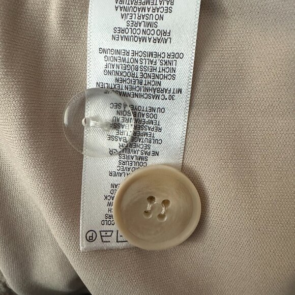 Adrianna Papell Shoulder Tab Double Breasted Blazer / Crop Trench - Small, Tan - Picture 5 of 6